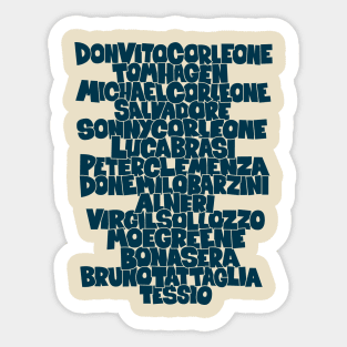 The Godfather: Tribute to the Main Actors of the Classic Sticker